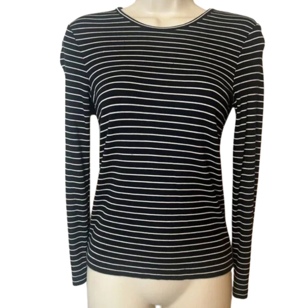 Marine Layer Long Sleeve Striped Ribbed Top (S)